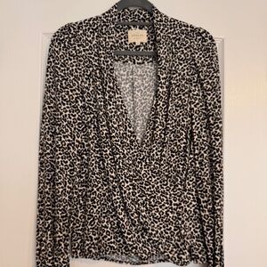 Sezane Abélia Blouse Leopard/cream - Size 4